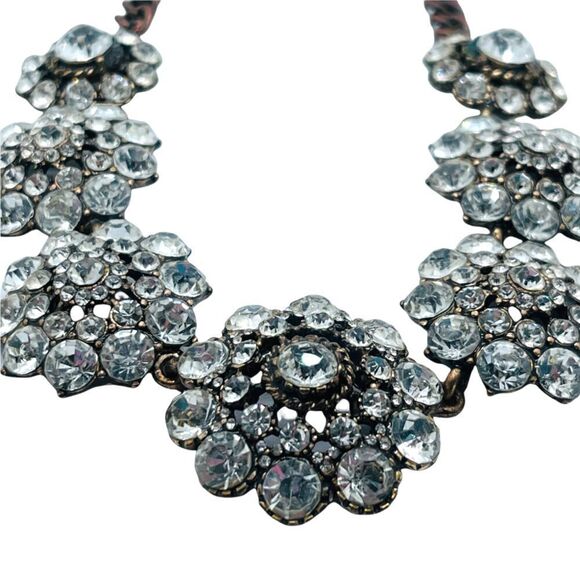 Vintage Crystal Statement Necklace; 18”; possibly J. Crew - Picture 4 of 9